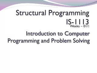 Structural Programming IS-1113
