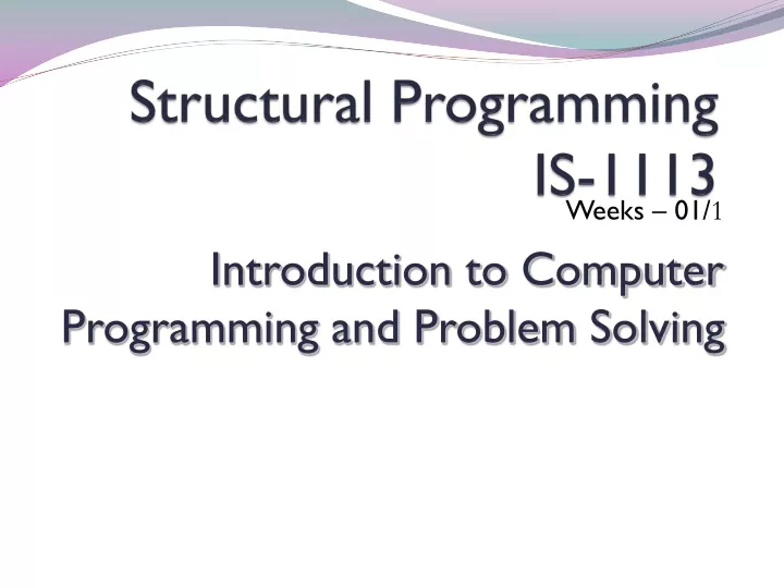 structural programming is 1113