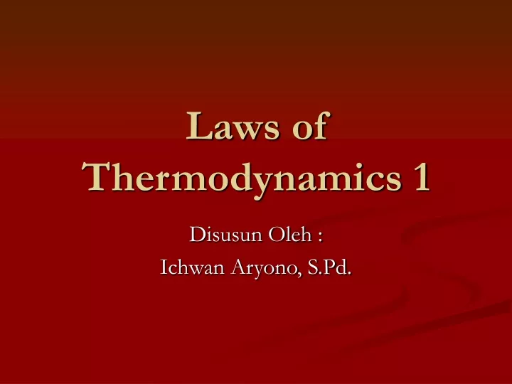 laws of thermodynamics 1