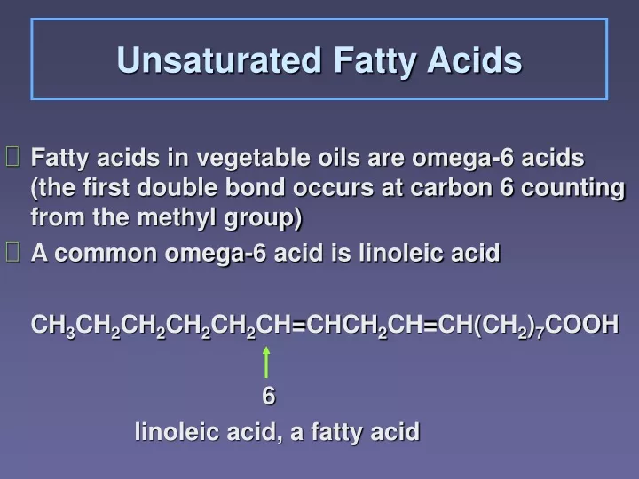 unsaturated fatty acids