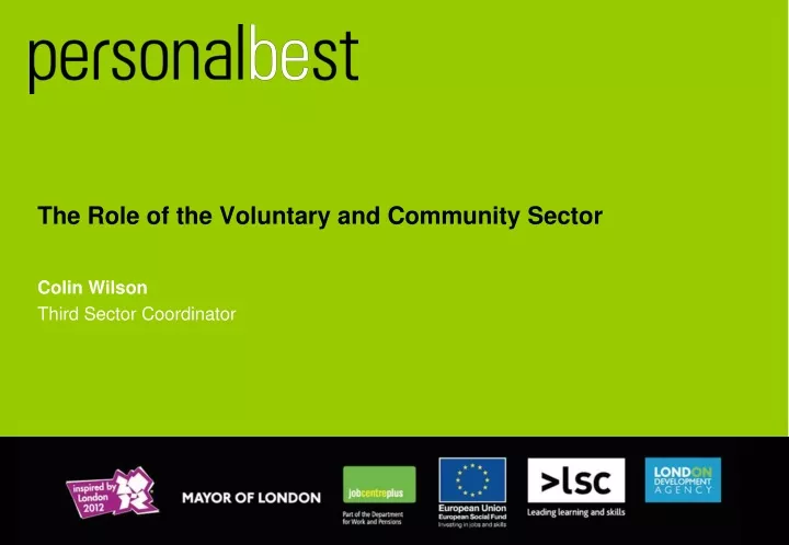 the role of the voluntary and community sector