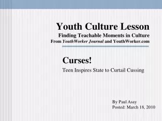 Curses! Teen Inspires State to Curtail Cussing