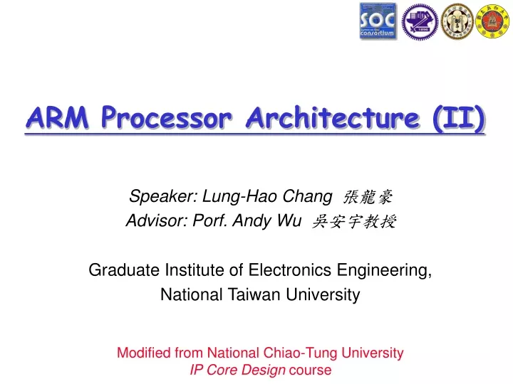 arm processor architecture ii