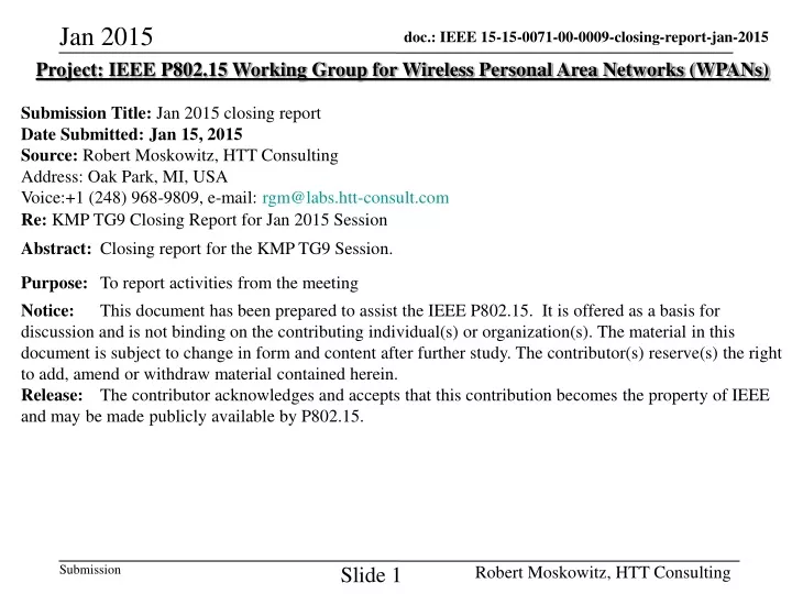 project ieee p802 15 working group for wireless