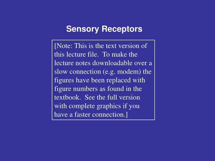 sensory receptors
