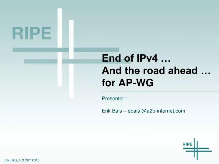 end of ipv4 and the road ahead for ap wg