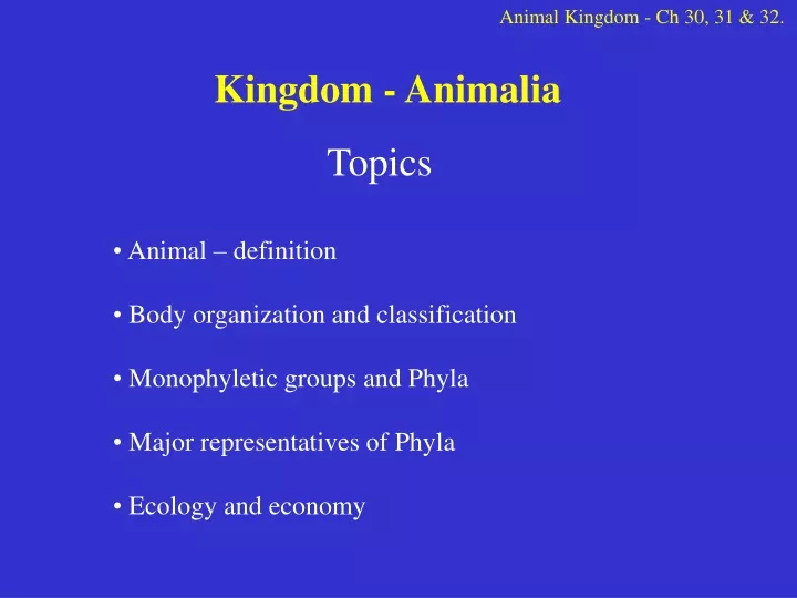 animal kingdom ch 30 31 32