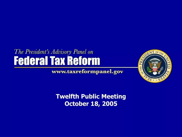 twelfth public meeting october 18 2005
