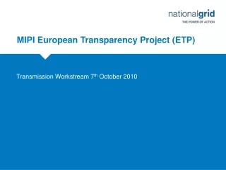 MIPI European Transparency Project (ETP)