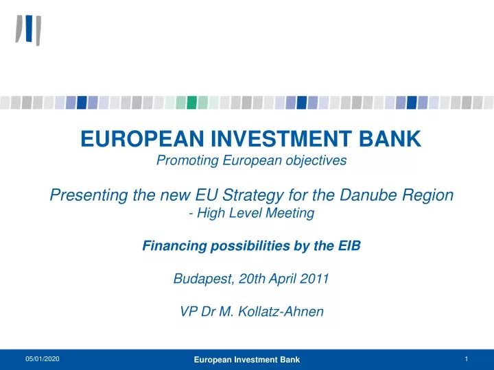 european investment bank promoting european