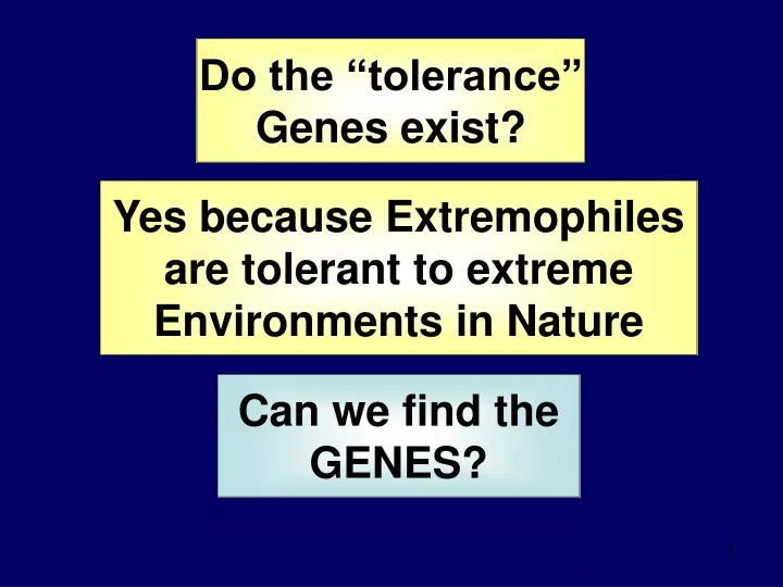 do the tolerance genes exist
