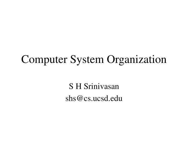 computer system organization
