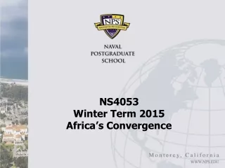 NS4053  Winter Term 2015 Africa’s Convergence