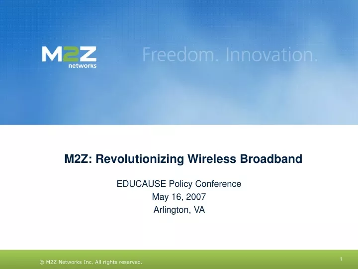 m2z revolutionizing wireless broadband