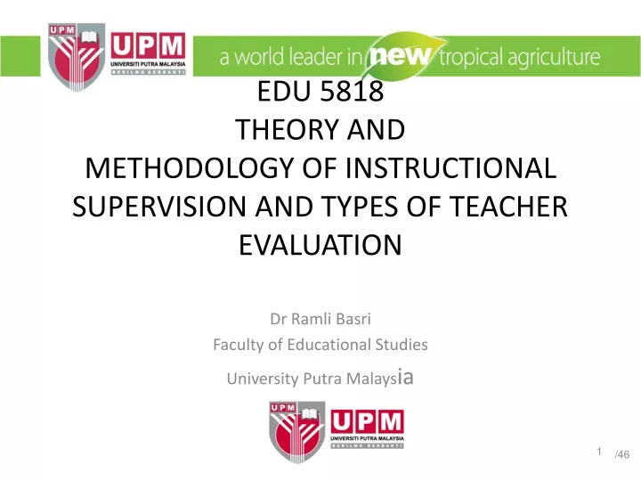 edu 5818 theory and methodology of instructional supervision and types of teacher evaluation