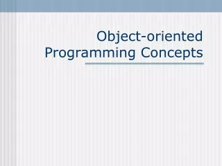 Object-oriented Programming Concepts