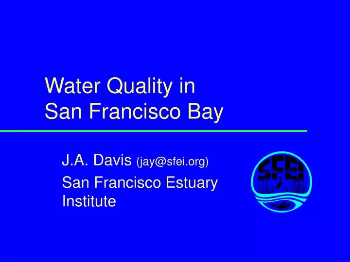 water quality in san francisco bay