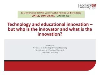 Technology and educational innovation – but who is the innovator and what is the innovation?
