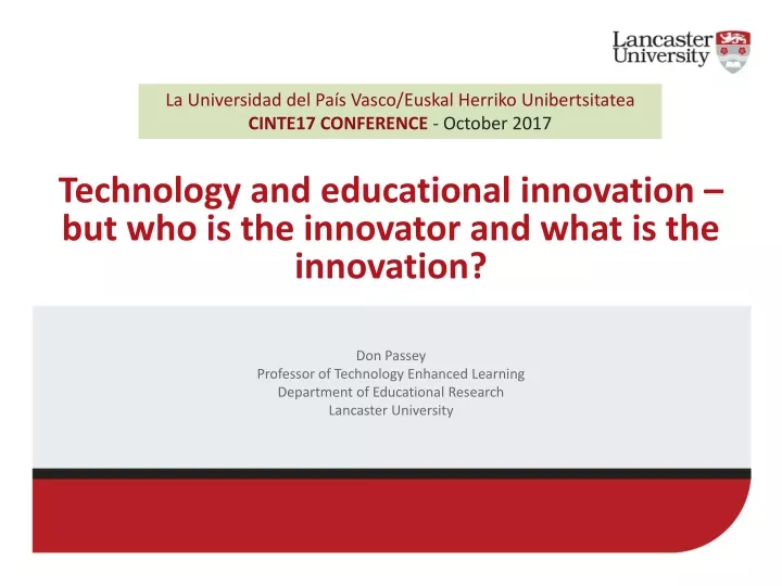 technology and educational innovation but who is the innovator and what is the innovation