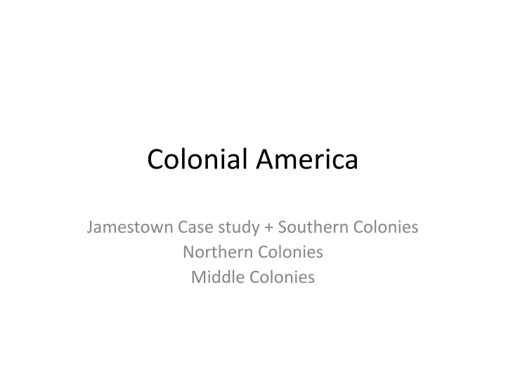 colonial america
