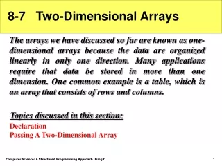 8-7   Two-Dimensional Arrays