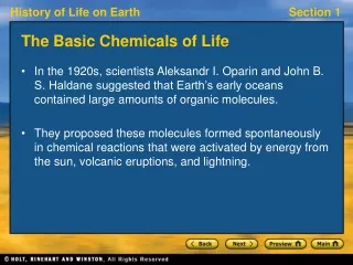 The Basic Chemicals of Life