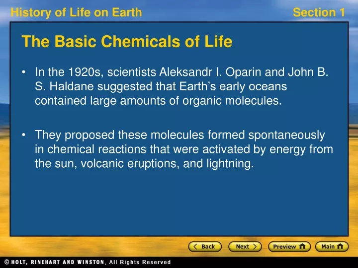 the basic chemicals of life