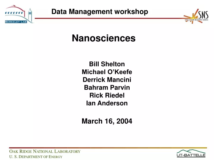 nanosciences