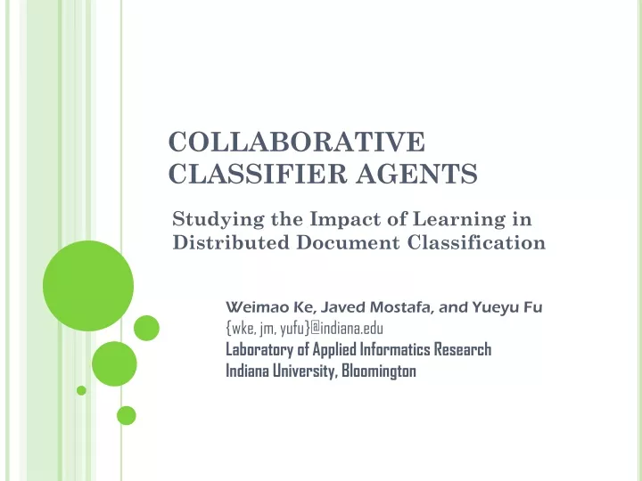 collaborative classifier agents