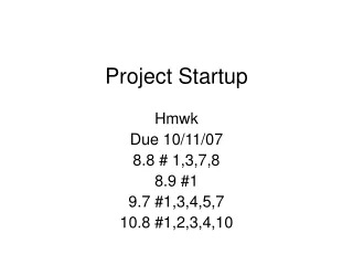 Project Startup