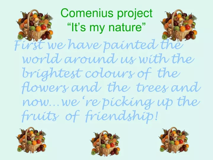 comenius project it s my nature