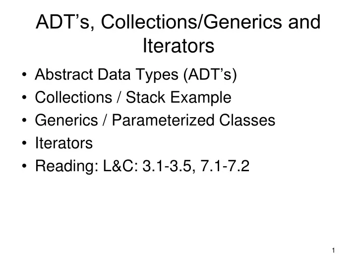 adt s collections generics and iterators