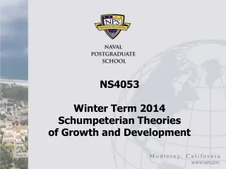 NS4053 Winter Term 2014 Schumpeterian Theories  of Growth and Development