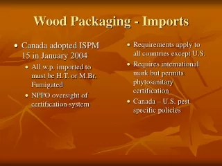 Wood Packaging - Imports