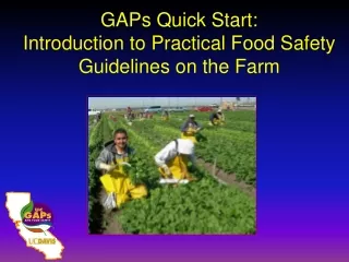 GAPs Quick Start: Introduction to Practical Food Safety Guidelines on the Farm