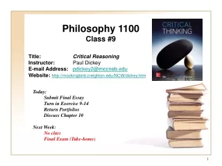 Philosophy 1100 Class #9