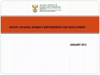 REPORT ON RURAL WOMEN’S EMPOWERMENT AND DEVELOPMENT