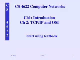 Ch1: Introduction Ch 2: TCP/IP and OSI