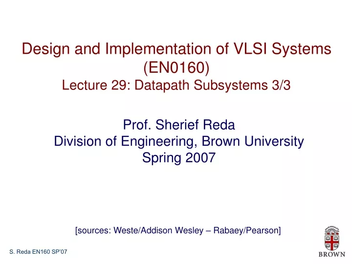 design and implementation of vlsi systems en0160