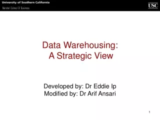 Data Warehousing:  A Strategic View