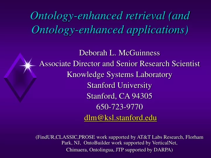 ontology enhanced retrieval and ontology enhanced applications