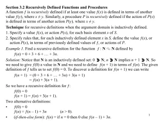 Section 3.2 Recursively Defined Functions and Procedures