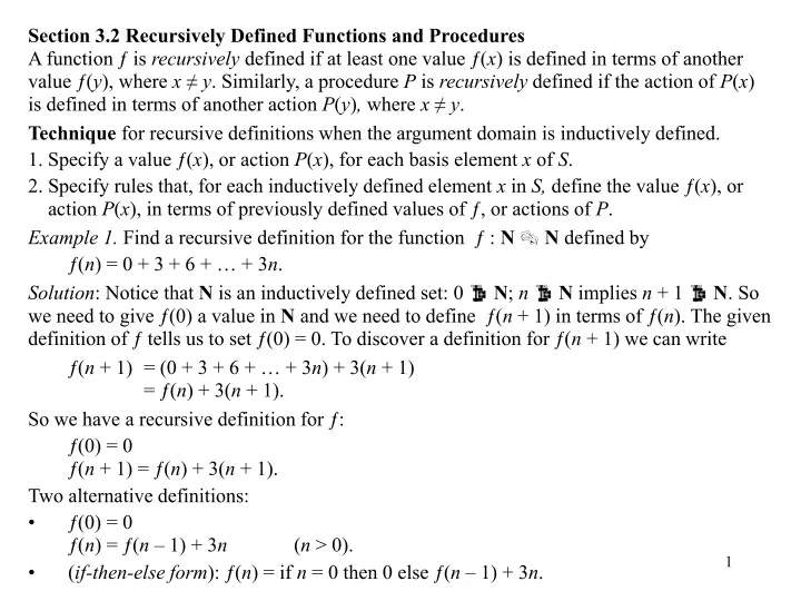 section 3 2 recursively defined functions