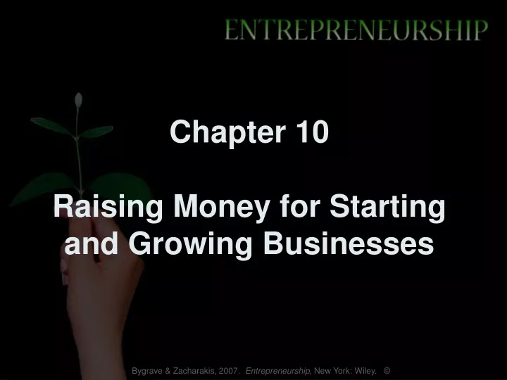 chapter 10 raising money for starting and growing businesses