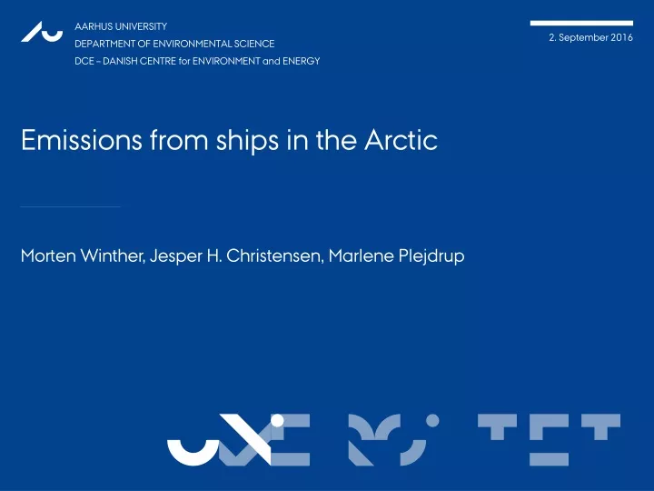 emissions from ships in the arctic