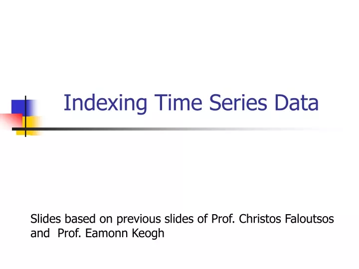indexing time series data