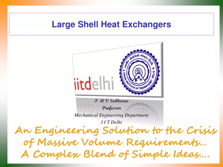 large shell heat exchangers
