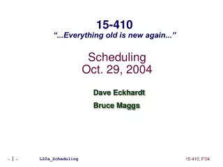 Scheduling Oct. 29, 2004