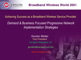 Achieving Success as a Broadband Wireless Service Provider: