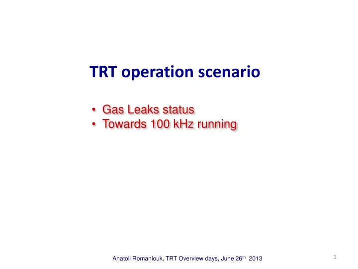 trt operation scenario